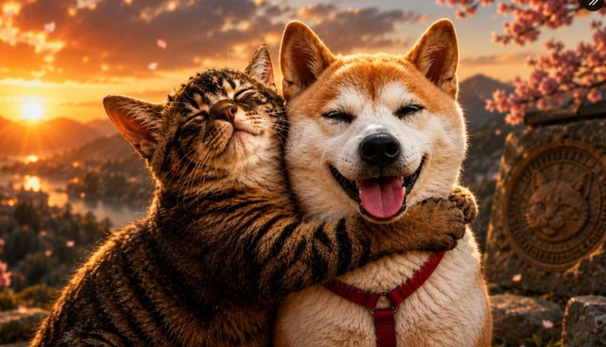 catecoinog's tweet photo. Pure oxytocin, Catecoin style. 🐈🤝🐕 https://t.co/ro5b4wyyr9