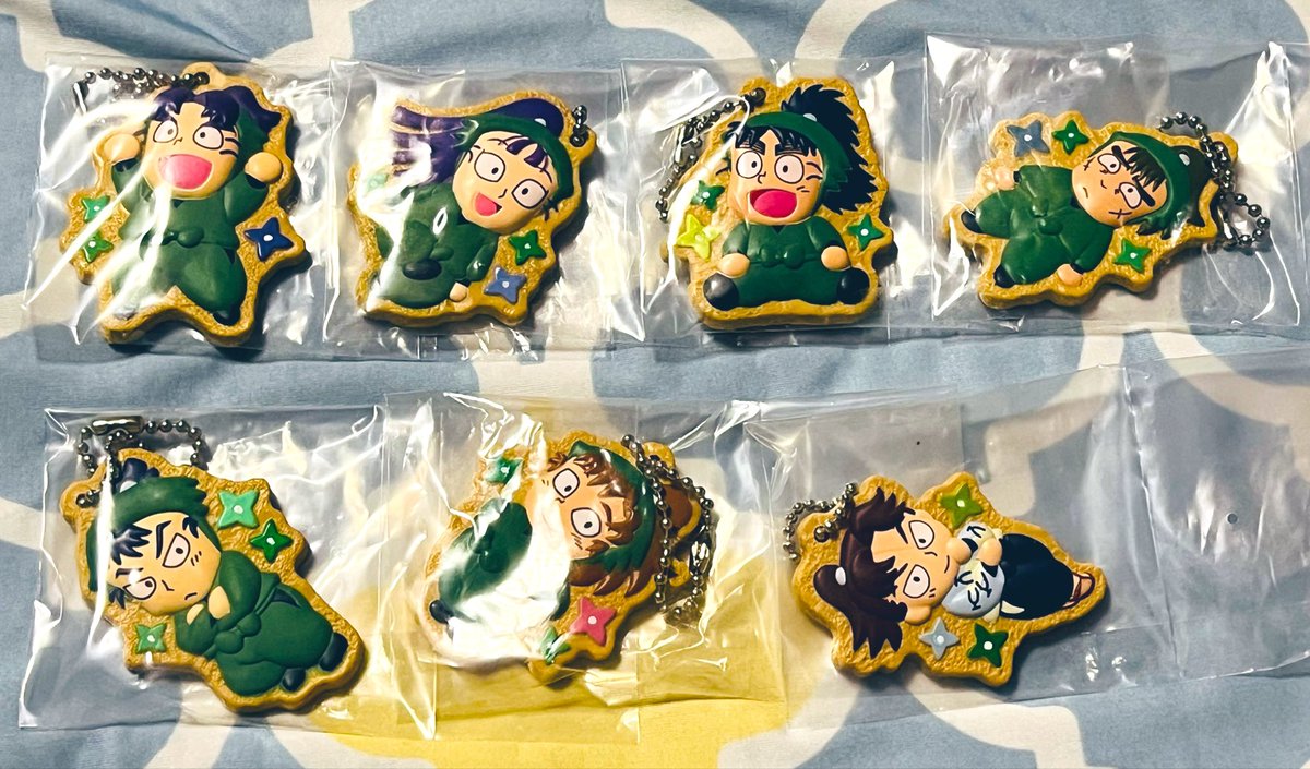 aaa060aaa5's tweet photo. 交換
忍たま乱太郎
クッキーチャームマスコット

譲)潮江、立花、七松、中在家、食満、善法寺、利吉
求)久々知

ガムは抜いてあります。
郵送での交換希望です。よろしくお願いいたします🙇‍♀️ https://t.co/7QqKVLYLcU