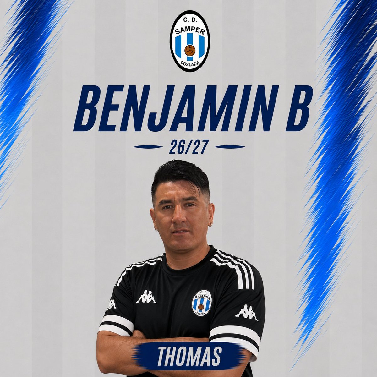 cdsamper's tweet photo. 💙🤍 ¡Bienvenido, Thomas!
⚽ El nuevo entrenador del Benjamín B llega desde Venezuela 🇻🇪, donde cuenta con una larga trayectoria en el fútbol base.
💪 ¡Ilusión y experiencia para seguir formando a nuestros peques!
#BenjamínB #CDSamper #ADNSamper #Coslada https://t.co/AJt1lmunbD
