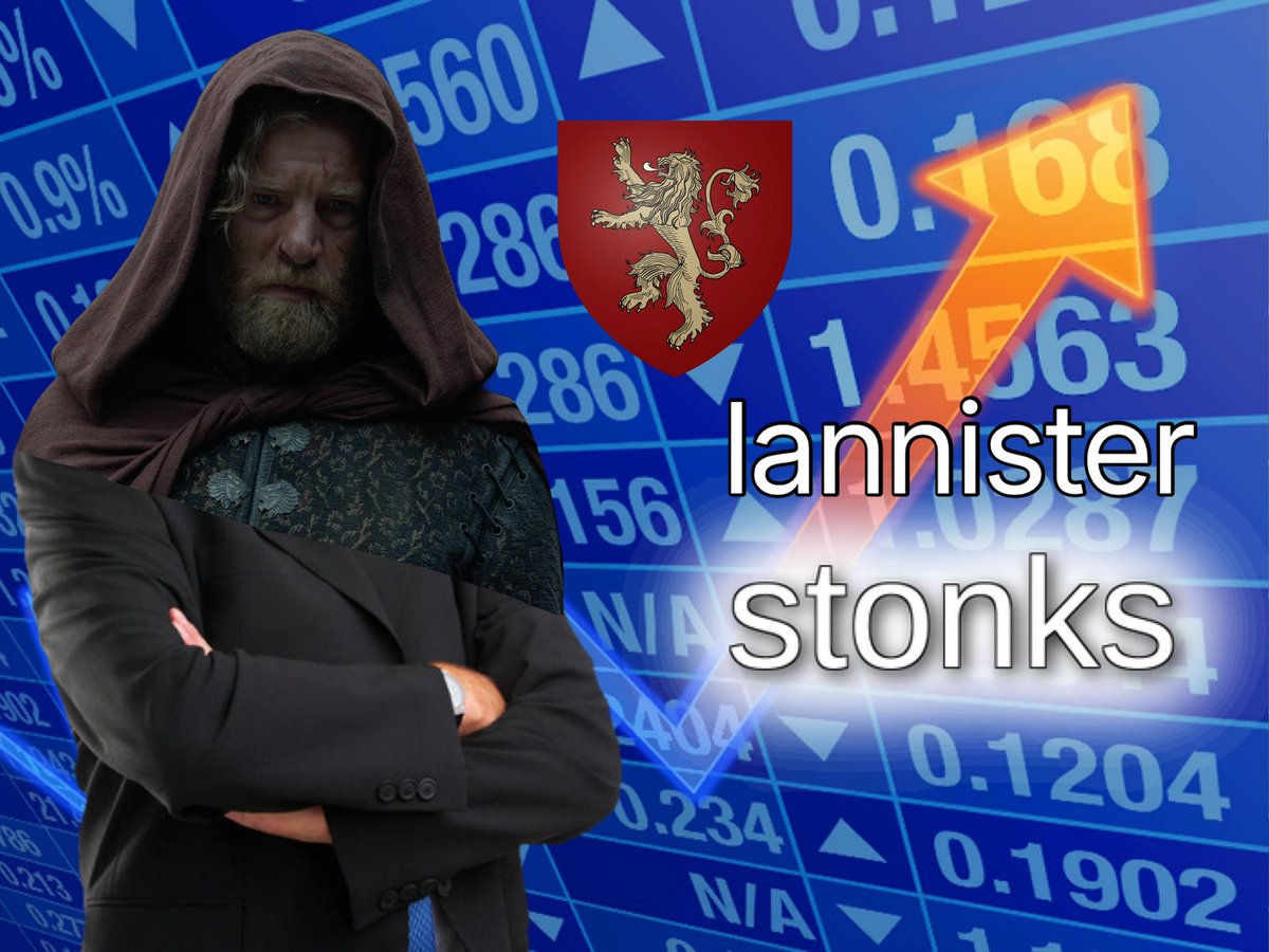 dumestorm's tweet photo. lannister stocks are rising again https://t.co/J22K97bnVG