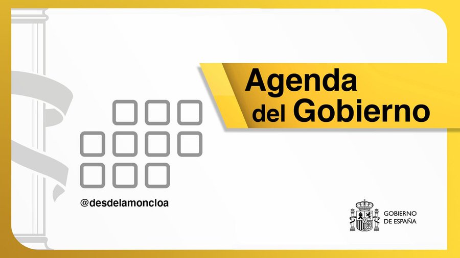 desdelamoncloa's tweet photo. Buenos días.

📆 Esta es la agenda del Gobierno para hoy, miércoles 5 de agosto ⤵️
https://t.co/2TDZ3I5abS https://t.co/CS8clz9J5o
