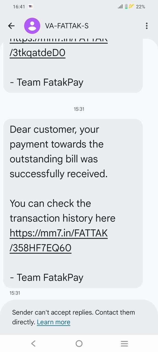 KumardeepN's tweet photo. The amount was deducted from my bank account today morning, but the payment status has still not been updated in the FatakPay.update the payment status immediately. Kindly resolve this as soon as possible.

@FatakPay @RBI @jagograhakjago https://t.co/8sTwt2tEzH