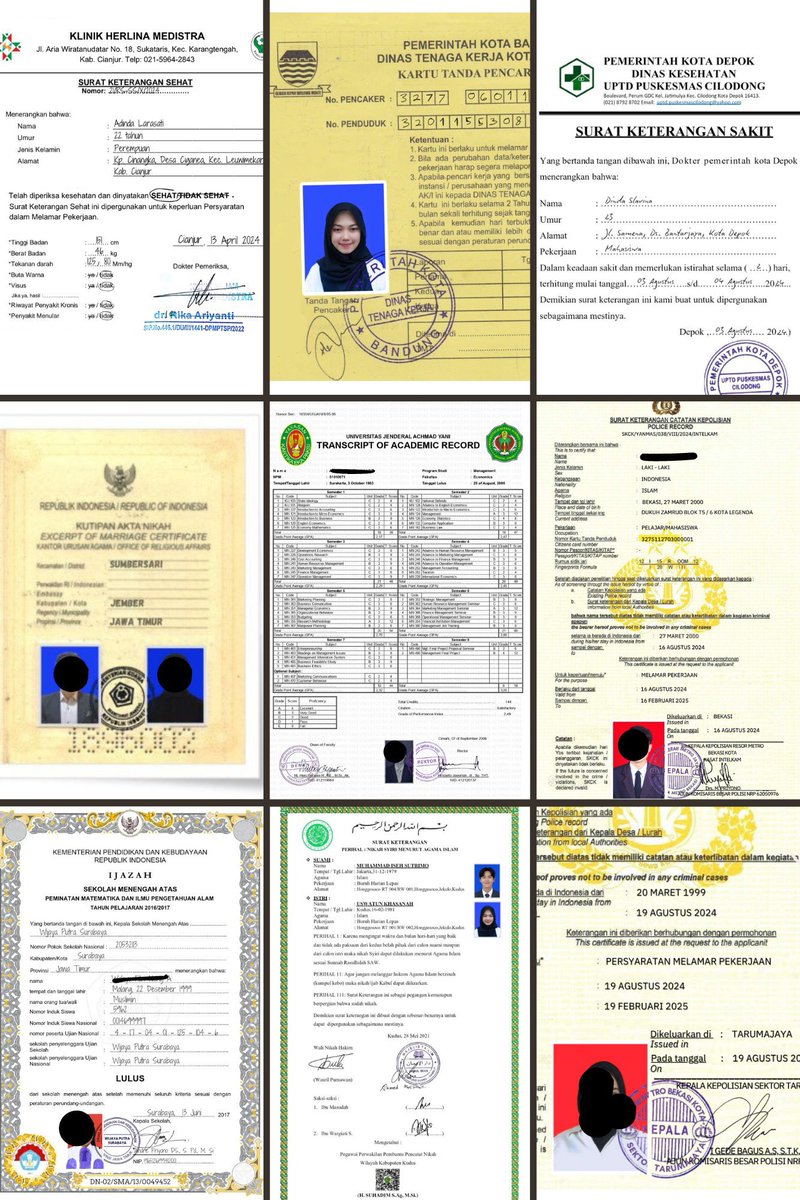 osissmalan's tweet photo. JASA PEMBUATAN DOKUMEN ASLI✅

>pembuatan ktp fisik
>pembuatan sim 
>pembuatan surat nikah
>pembuatan ijazah 
>pembuatan npwp
>jasa edit berkas &amp; file
>pembuatan skck

Order Ke Wa Di Bio👇🏻
https://t.co/FOLoJj7Kbx
#zonauang https://t.co/ZvNRVrvcwy