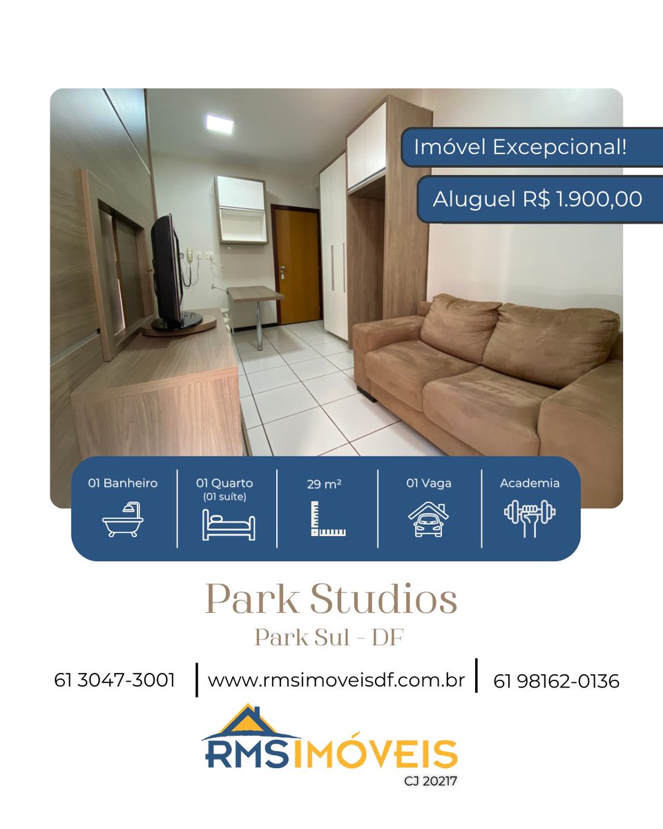 RMSimoveisdf's tweet photo. 🏡 More com conforto no Ed. ParkStudios! Sala com cozinha americana, quarto, ar-condicionado, garagem e lazer completo. 📍Próximo ao metrô, shoppings e comércio. 💰Aluguel R$1.900 | Cond. R$337. 📞 (61) 98162-0136 #Apartamento #AluguelDF #RMSImóveis #MorarBem https://t.co/LpOto2WcpI