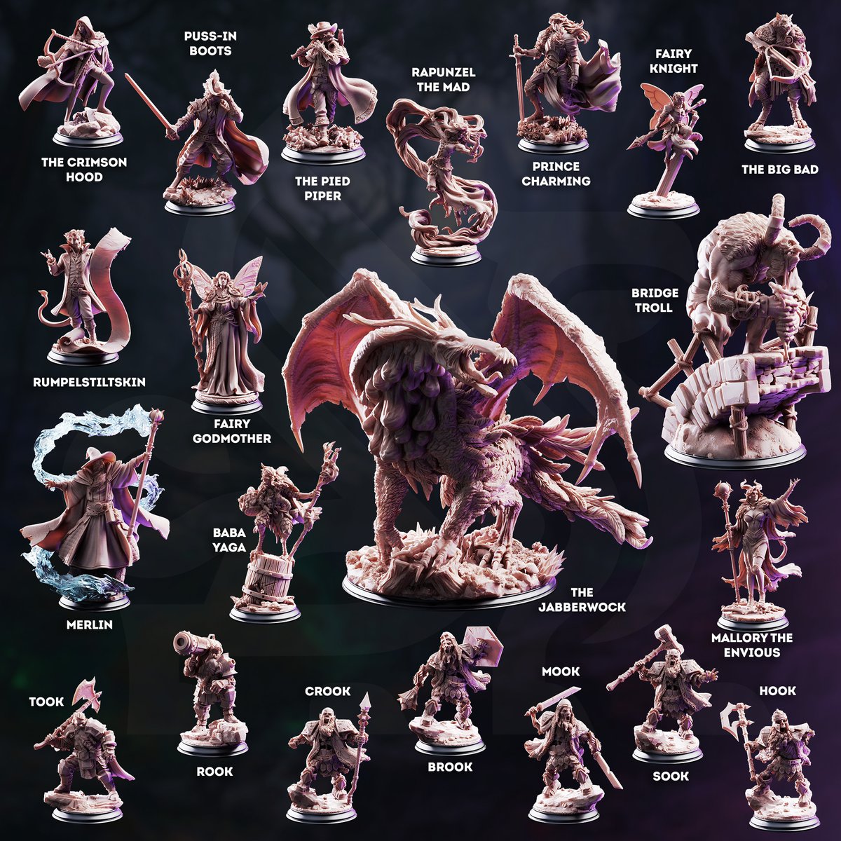 PORTAL_mod_jp's tweet photo. 8月の新商品『The Tales Grimm』をご紹介します。 童話とダークファンタジーが交差するGrimmvaleの冒険を、個性豊かなミニチュア＆テレインで卓上に再現できます。 #PortalStudio #TRPG #ミニチュア #ミニチュアペイント #DND https://t.co/ZvwiAYCOKT