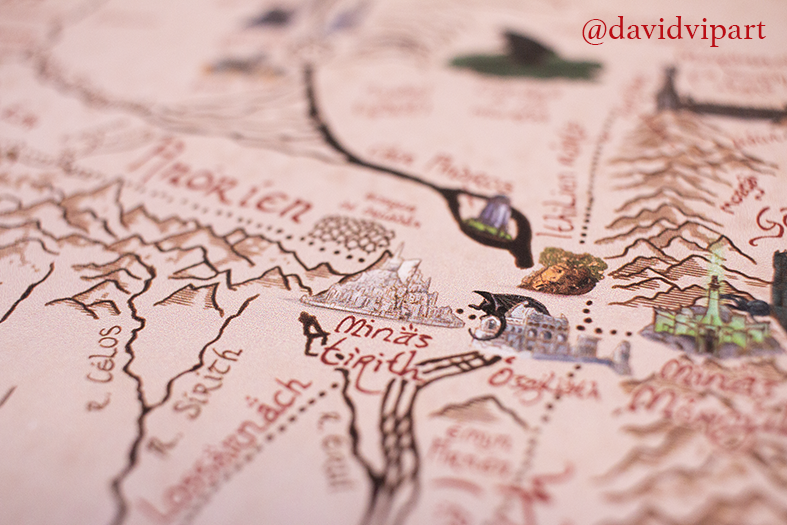 davidvipart's tweet photo. Rememora la trilogía de 'El Señor de los Anillos' con este mapa de la Tierra Media ilustrado a mano a lo largo de un año y caligrafiado con el estilo de letra de Frodo, Sam, Bilbo, Gandalf y Aragorn 🪶 https://t.co/8O1H7wnjky