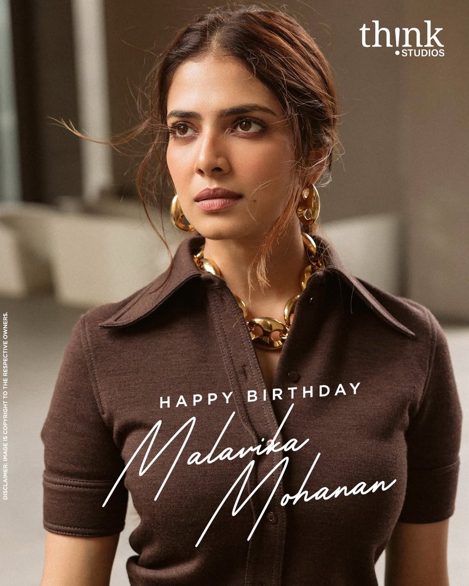 ThinkStudiosInd's tweet photo. Wishing the stunning and gorgeous @MalavikaM_  a very Happy Birthday! 🎉✨

#ThinkStudios #HBDMalavikaMohanan #HappyBirthdayMalavikaMohanan https://t.co/fyj3rZ5WGk