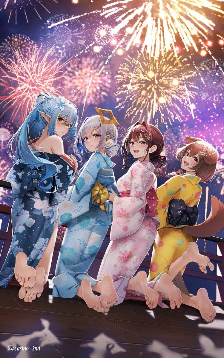 Casino_2nd's tweet photo. 愛した女たちとの夏
#かなたーと #らみあーと #AZKiART 
 
 タグが三つ超えたので、できたてころねはまた引用ツイートにつけます。
(かなたんの羽は収納してます) https://t.co/Gyl6RtWiOf
