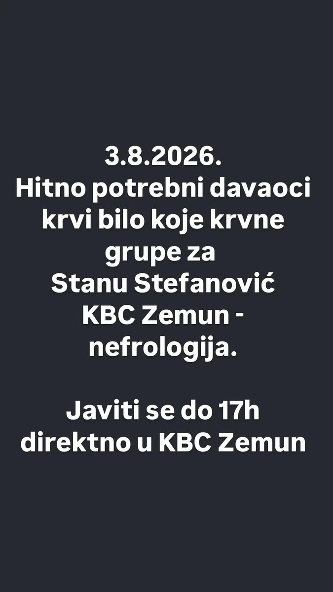 webholicar's tweet photo. Ljudi, ako neko može da da krv danas za moju majku. Hvala. https://t.co/7aBfkIIb9Y