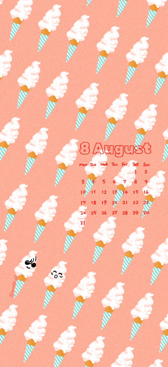 amato_jj's tweet photo. 8月のカレンダーを作りました🌞🍦🌻🍉
イラストのみバージョンもあるので使いやすい方をどうぞ！

⚠︎個人利用の範囲でお使い下さい / AI学習禁止 https://t.co/TNemqtLIzC