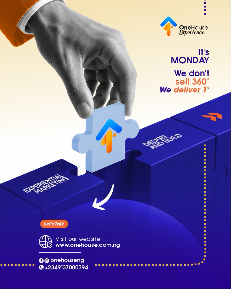 onehouseng's tweet photo. It’s Monday.
We don’t sell 360°, we deliver 1°.
Let’s build the experience that stands out.
#OneHouseExperience #1DegreeAgency #ExperientialMarketing https://t.co/F85eHFx61J