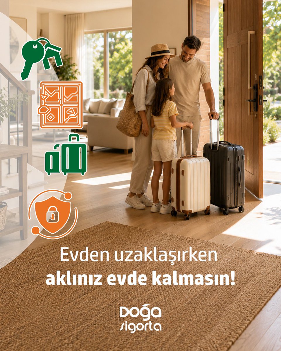 dogasigorta's tweet photo. Yaz planları yapılırken evde karşılaşılabilecek riskleri de göz ardı etmemek gerekir.

Doğa Sigorta Konut Sigortası; yangın, sel, hırsızlık, cam kırılması, elektronik cihaz hasarı ve konut yardım hizmetleri gibi farklı ihtiyaçlarda poliçe koşulları doğrultusunda yanınızda olur.

Siz yazın keyfini çıkarırken eviniz için doğru adımı atmayı unutmayın.

Detaylı bilgi ve teklif için https://t.co/B5WEV1vYvR adresini ziyaret edebilir ya da acentenizle iletişime geçebilirsiniz.

#DoğaSigorta #GüvenDoğasındaVar #KonutSigortası