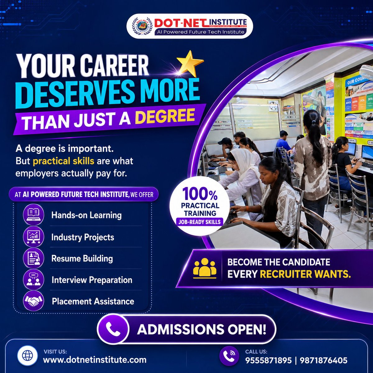 dotnetinstitute's tweet photo. Degree से Interview मिलता है, Skills से Job मिलती है! 🎯
👉Join for job ready skills: https://t.co/hjcHmexKoj
📞 Call Us: 9555871895 | 9871876405
 🎓 DOT-NET INSTITUTE 🎓
       AI-Powered Future Tech Institute
#thinksmart
#earnwhilelearn
#dotnetinstitute https://t.co/Sqc71AVd9C