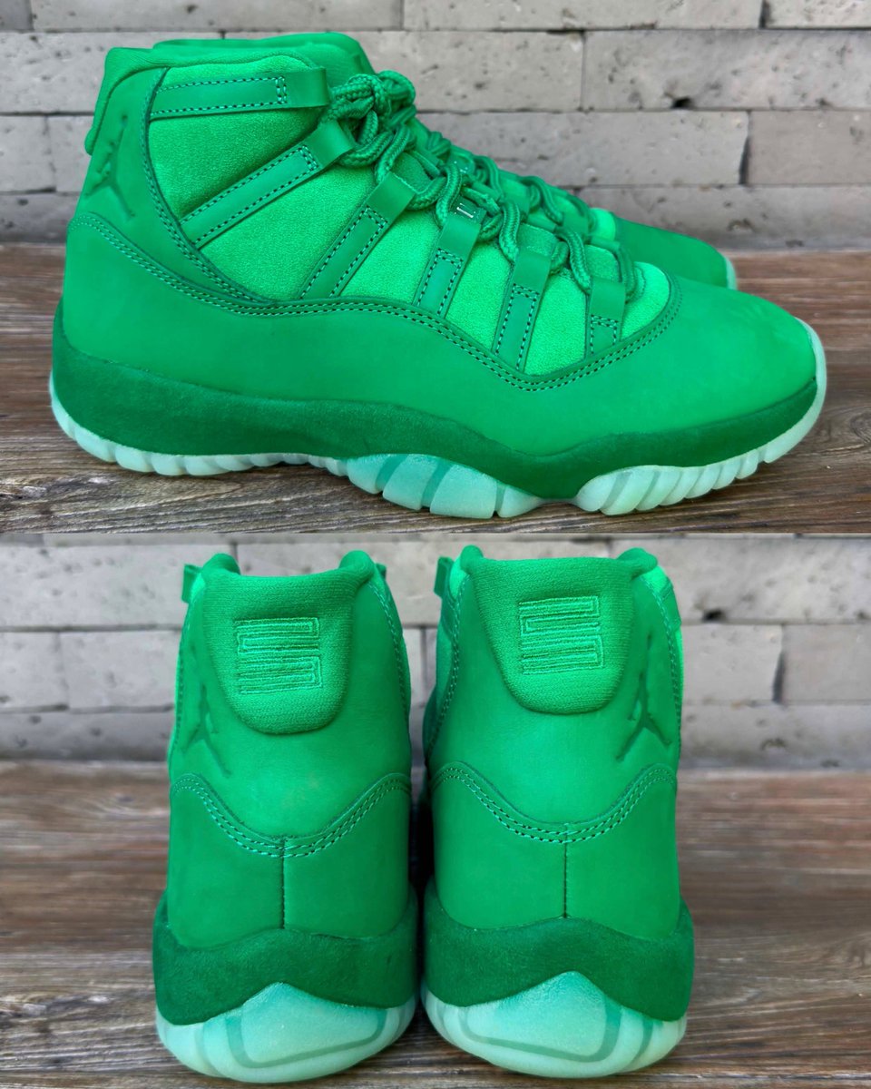 zSneakerHeadz's tweet photo. FIRST LOOK at the 2026 Air Jordan 11 “Green Screen” 💚👽

Celebrating the 30th Anniversary of Space Jam, this upcoming AJ11 draws inspiration from the behind-the-scenes production of the film.

Releasing on November 16 for $255 exclusively at NBHD stores. https://t.co/RtcF9zvFsF