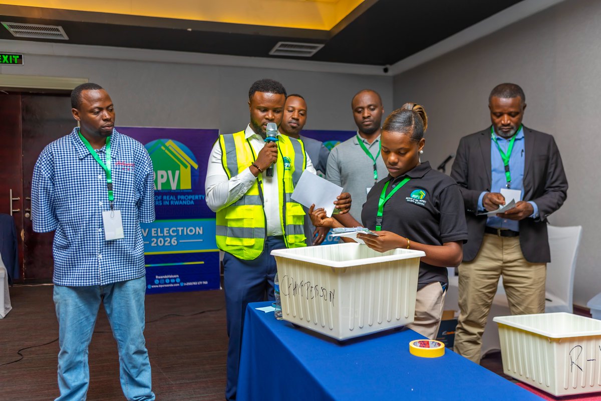 RwandaValuers's tweet photo. The election process concluded and the newly elected committee was officially announced, headed by the IRPV Board Chairperson Dr. MUGISHA John, who was re-elected for a new three-year mandate to serve the institute. https://t.co/eSsdejCazH