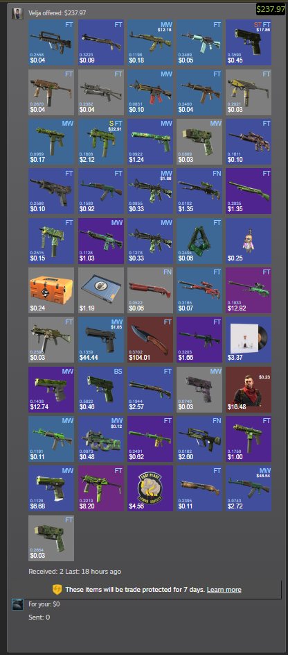Strbacfr's tweet photo. instantly cashed out a full green inventory https://t.co/RFx2jXOnSg