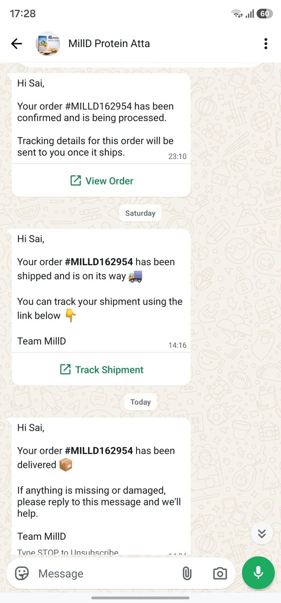 saikrishnaTvr's tweet photo. Hi @milldprotein 

can you please explain this?
Ordered: 30 Jul 
Shipped: 1 Aug 
Delivered: 3 Aug

But the packet I received shows 
MFG Date: 2 Aug—a day after it was supposedly shipped.
How is that possible? Is this a labeling error or something else? I've attached the proofs. https://t.co/XVhv1zHQjk