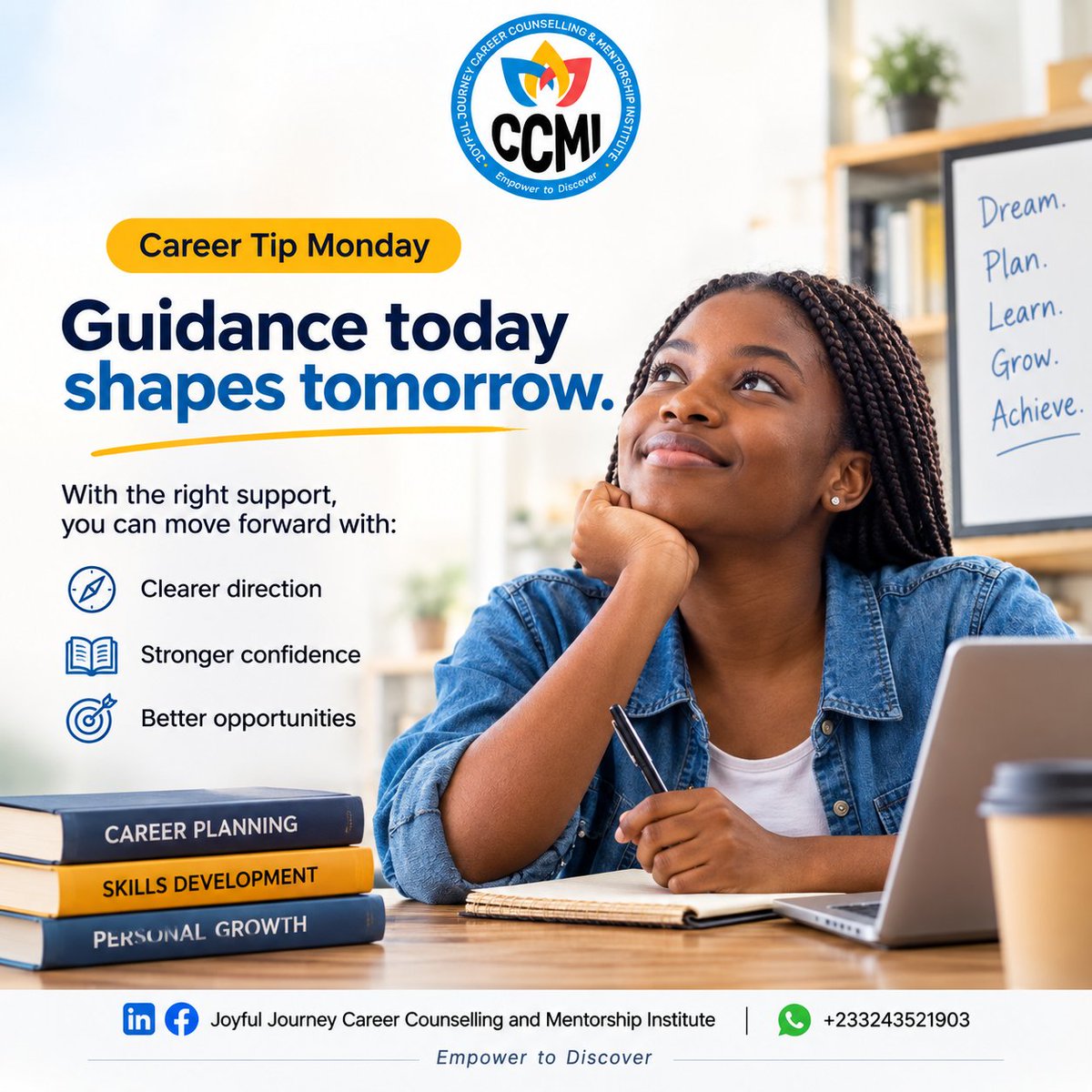 JoyfulJCCMI7's tweet photo. 🌟 Career Tip Monday
Guidance today shapes tomorrow.
The right support today builds a stronger future.
👉 Take the first step today.
#CareerTipMonday #CareerGuidance #FutureReady #CareerGrowth https://t.co/0qab5VZDvy