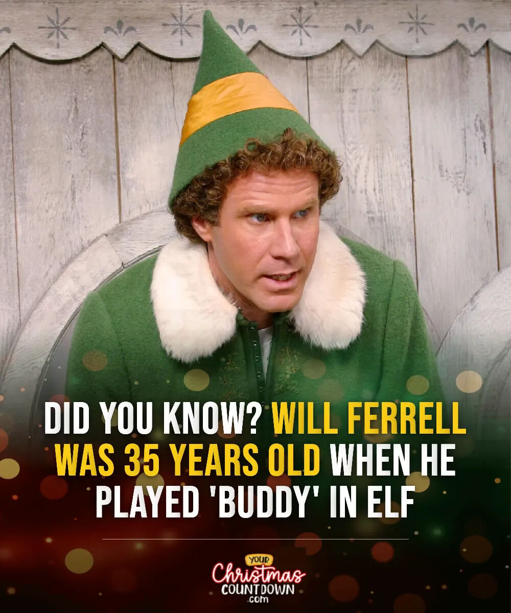 christmas_clock's tweet photo. Will Ferrell was 35 years old when filming Elf in late 2002, and turned 36 shortly before the movie was released in theaters on November 7, 2003. 
More about the cast of Elf 👉 https://t.co/NWhNEeLD2Y https://t.co/9ZQVtR9DQQ