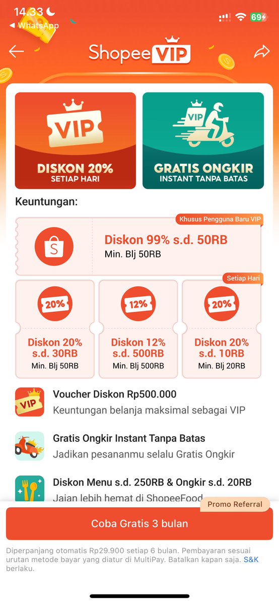 nana_traa's tweet photo. @kimmyexp https://t.co/eD4FhAZpU6

kimm info nihh gratis vip 3 bulann pasti dapet

ga harus pengguna baru kim, pengguna lama juga pasti dapet gratis 3 bulan https://t.co/emtraHvU5V