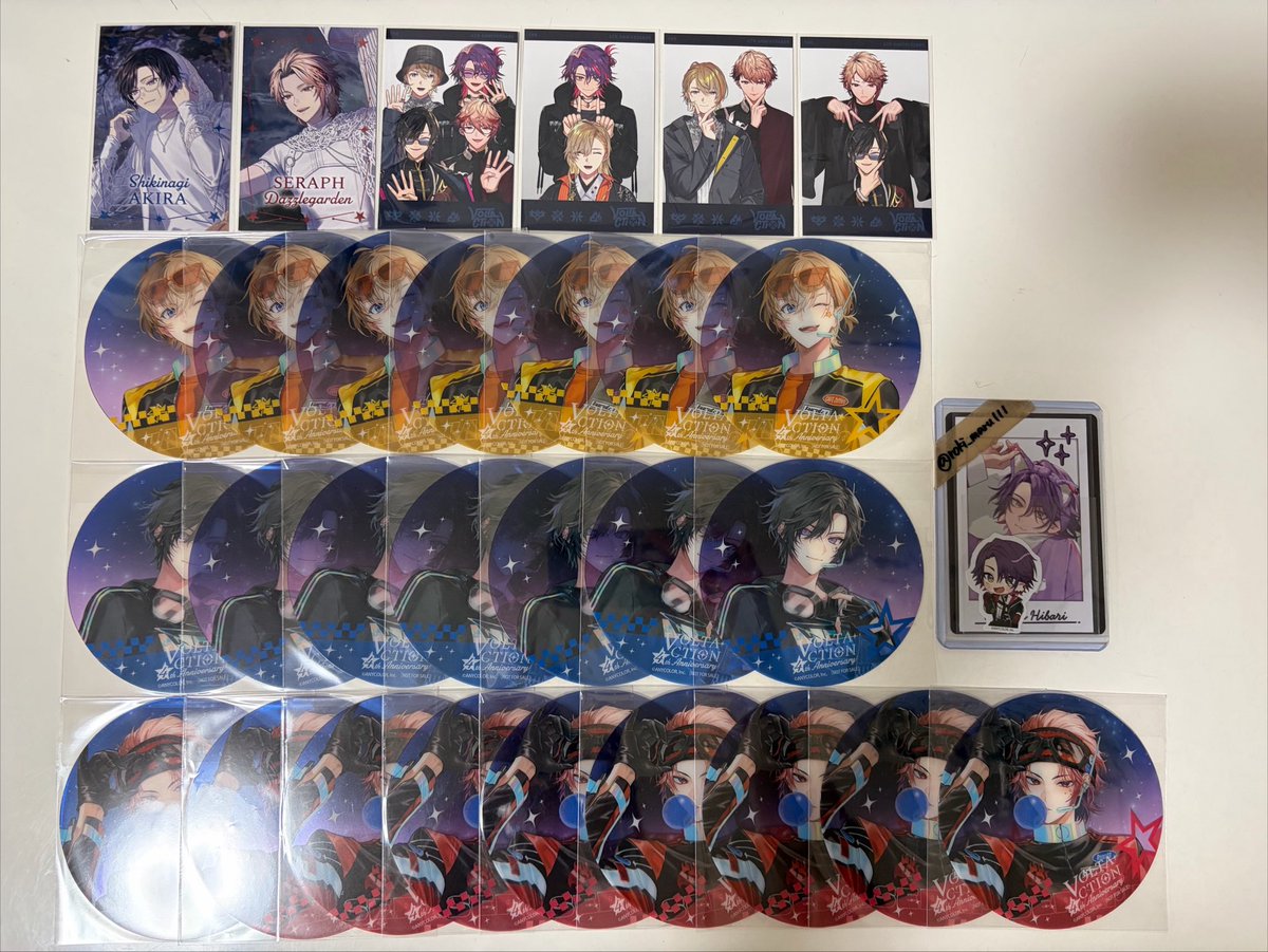 roki_maru111's tweet photo. 【交換】VOLTACTION 4th 4周年 Anniversary 缶バッジ ヴォルタ チェキ 特典

譲:画像参照 💛💜💙❤️(💜各1追加)

求:💜(缶バッジは白背景のみ)

・初回取引ﾘｯﾄﾘﾝｸ必読
・名古屋周辺手渡しor郵送

別ツイに再販分の仮約束も募集しておりますので、お気軽にお声がけ下さい。

検索から〇 https://t.co/o9CFtbIcbc