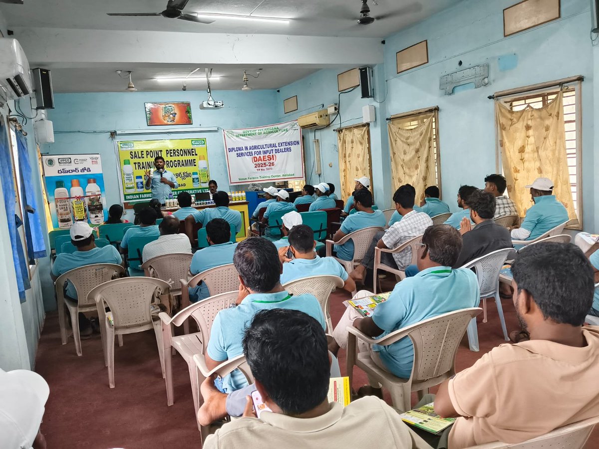 IFFCO_TS's tweet photo. Fo Shri T Balvikas organised SPPT for Adilabad district retailers. Awareness was created on soil health, organic carbon, IFFCO Nano fertilisers, Biofertilizers, Sagarika, Drone Spray Services &amp; SBHY. @Dileep_Sanghani @KiritkrJPatel @iffcoyogendra @Dept_ofAgriTG @DirectorAgriTS https://t.co/BKtxWYrqai