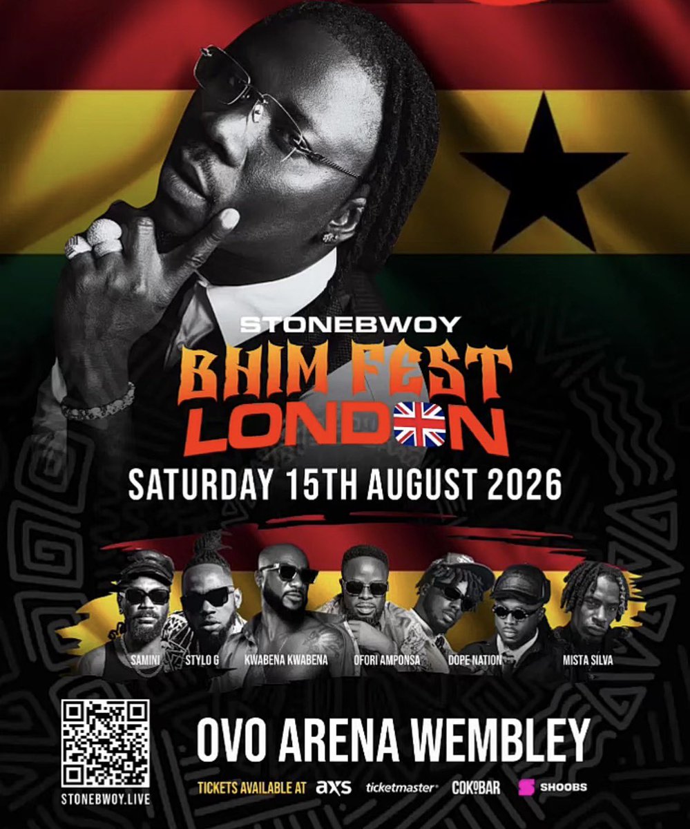 DeborahYeboah16's tweet photo. OVO ARENA WEMBLY
15th August 2026
BHIM FEST London edition. 🇬🇧 🇬🇭

Your safety is our priority 🔥👌

Grab your Tickets via 🎟️: https://t.co/vxxuOHdQk5 https://t.co/QP3q24pZ5C