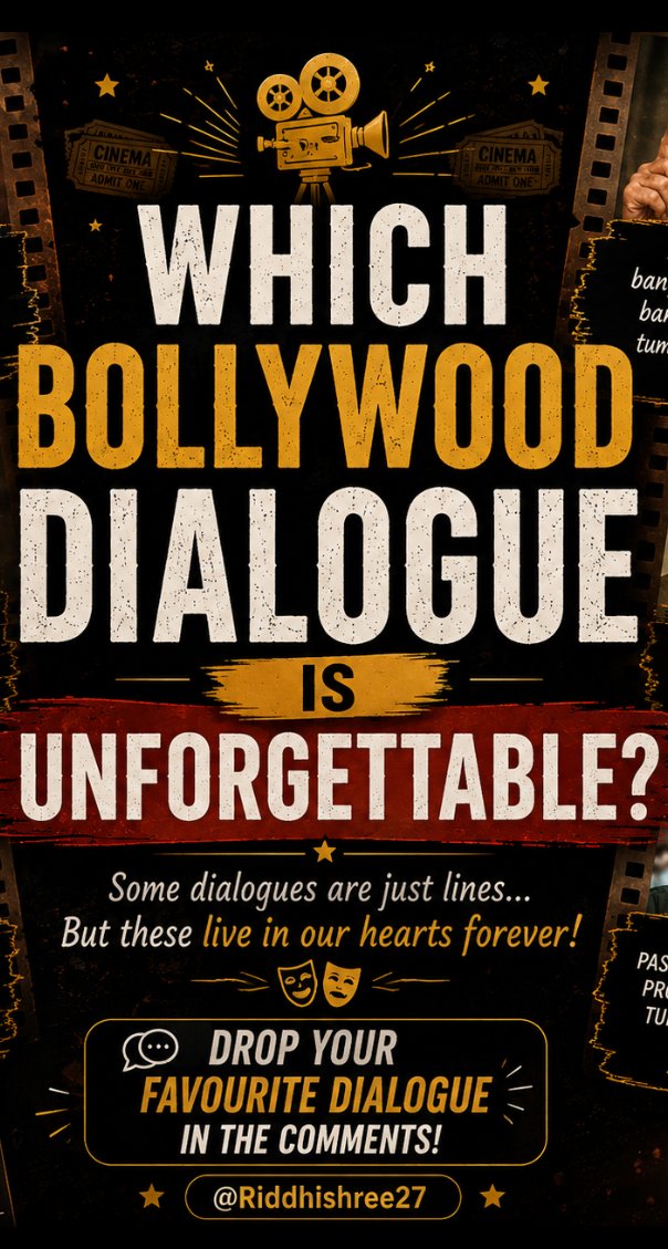 Riddhishree27's tweet photo. Which Bollywood dialogue is unforgettable? https://t.co/PO7dO8VTC0