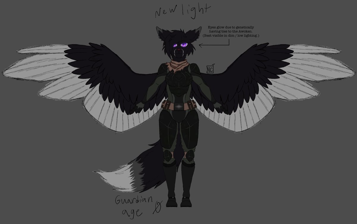 Sneakywolfbean's tweet photo. I need to keep up with posting art and stuff... so here's some art on Night in my Guardian AU version on them. :P
There's a story behind them, I swear, it's just all in my head and writing it all down is a WIP.

#destiny #destiny2 #alternateuniverse #furry https://t.co/mAaZyY3k6p