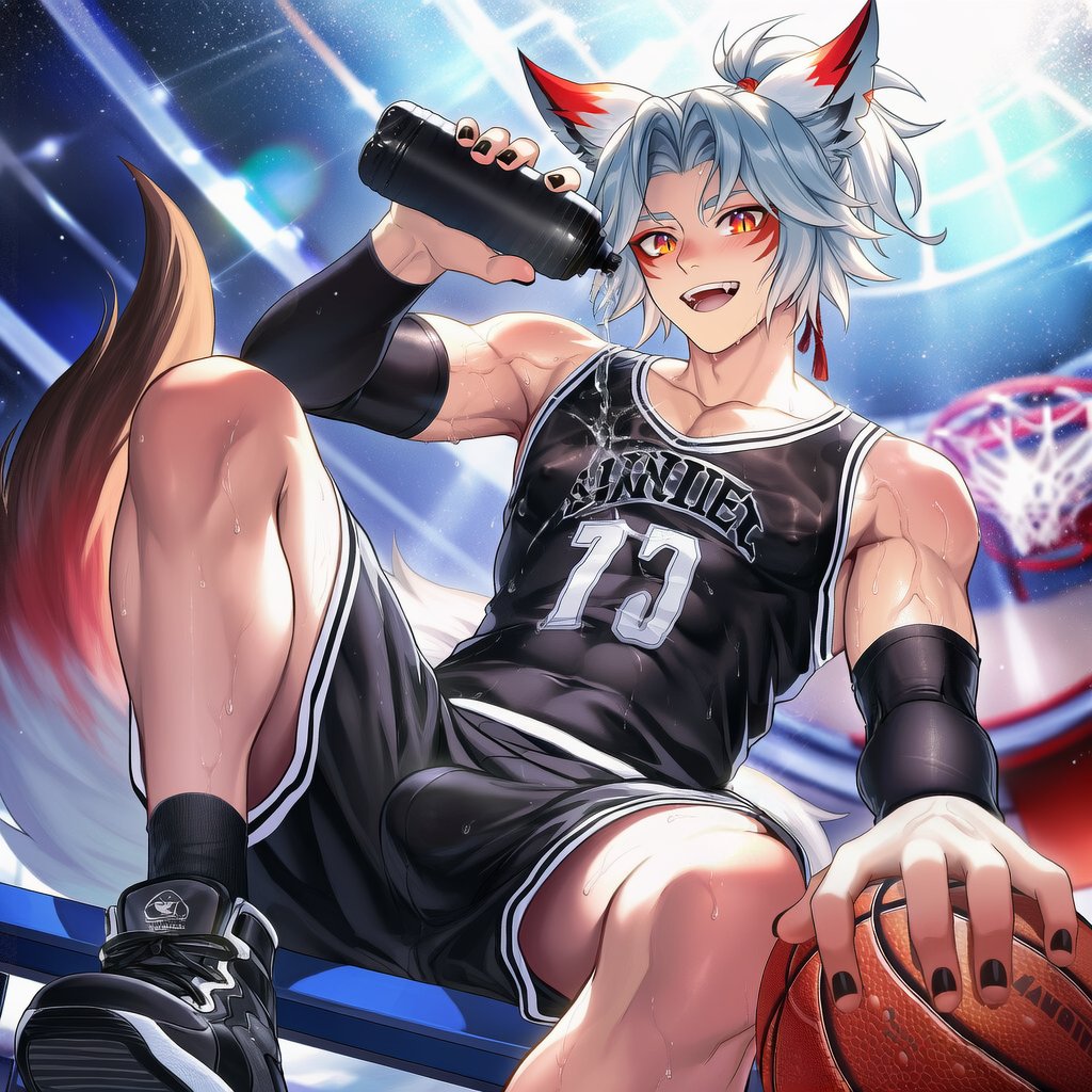 YujiArnatasia11's tweet photo. Break time after the basketball game with Hakuzosu #onmyoji #Hakuzosu #HakuzosuUnbound #白藏主 https://t.co/RQmTo9DA56