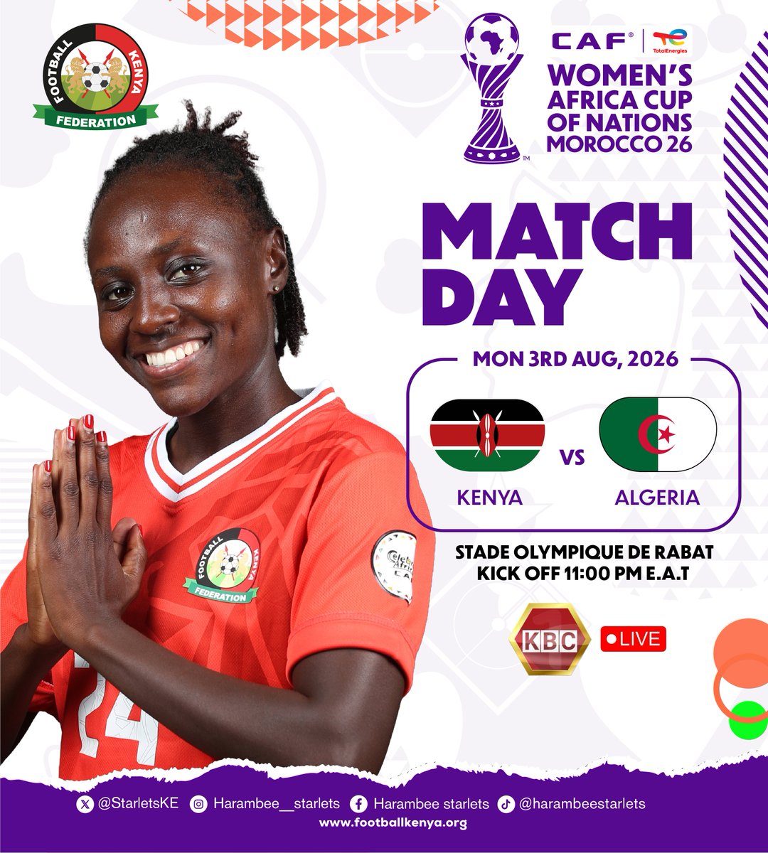 husseinmoha's tweet photo. Last group stage fixture, make it your best group match, all the best Harambee Starlets. https://t.co/ouaJtHzDln