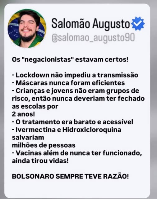 zfabrogmailcom's tweet photo. Os ''negacionistas'' poderiam ter salvado milhares de vidas. https://t.co/QZ5EJANHxi