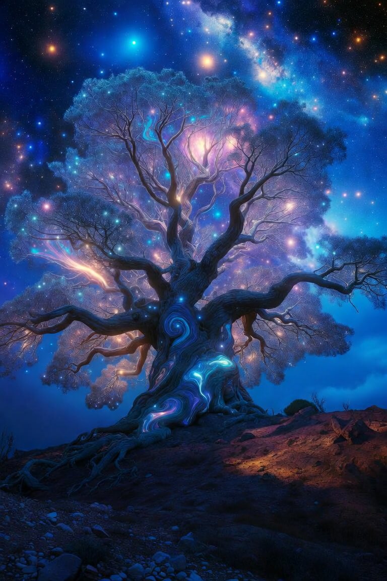 Jotrade2's tweet photo. The Tree that connects all worlds 🌌✨ This cosmic guardian took my breath away… Art or portal?
#AIArt #FantasyArt #DigitalArt #CosmicArt #GenerativeArt https://t.co/DlXGhaHhDu
