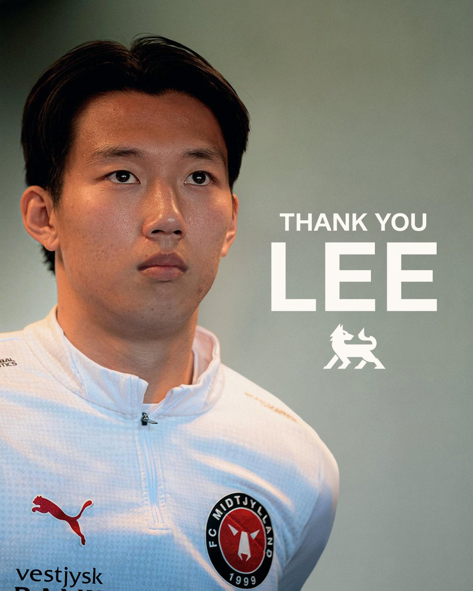 fcmidtjylland's tweet photo. Lee Han-beom skifter til de belgiske mestre fra Club Brugge.

Tak for indsatsen i Midtjylland, Han-beom! ⚫🔴

Læs mere ➜ https://t.co/x9CyNzniqj https://t.co/JnlRoDOiQz