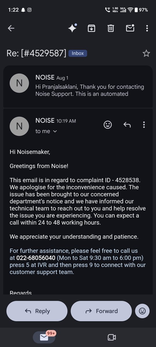 Pranjal_eagle's tweet photo. @gonoise Finally a reply ....i hope i get a permanent solution now. https://t.co/qIq0AmHeyD