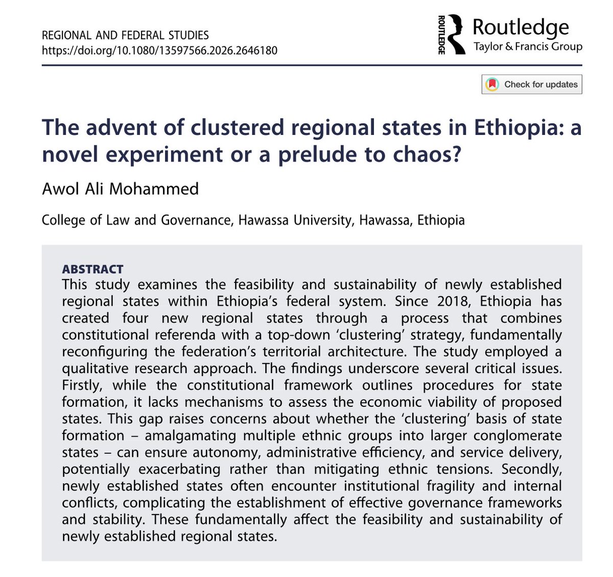 Regional & Federal Studies tweet media