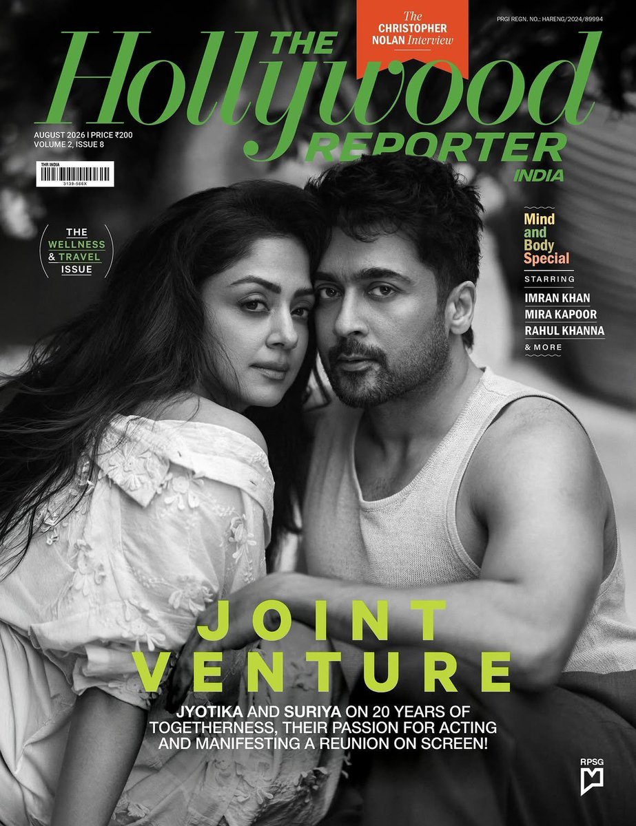 letscinema's tweet photo. Suriya and Jyotika on the cover page of The Hollywood reporter. https://t.co/GYgvNepRkp