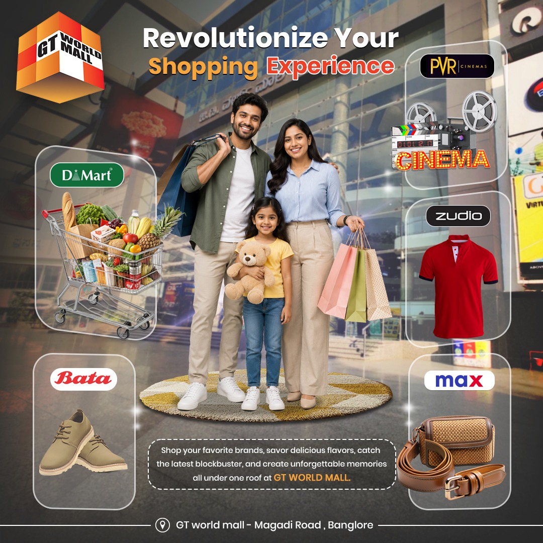 gtworldmall's tweet photo. Your perfect shopping day starts at GT World Mall.
ποΈ Fashion | π Groceries | π¬ Movies | π½οΈ Dining
Everything you need, all in one place.
π GT World Mall, Magadi Road, Bengaluru
#GTWorldMall #ShoppingInBangalore #MagadiRoad #FamilyTime #ShopEatEnjoy #WeekendVibes #PVR #DMart https://t.co/OiJx1pHmHJ