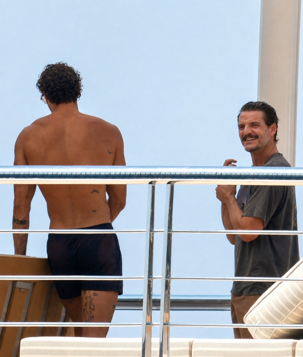 EverythingE24's tweet photo. Pedro Pascal on a yacht with model Christian Hogue in Spain https://t.co/i8AHERN6AM