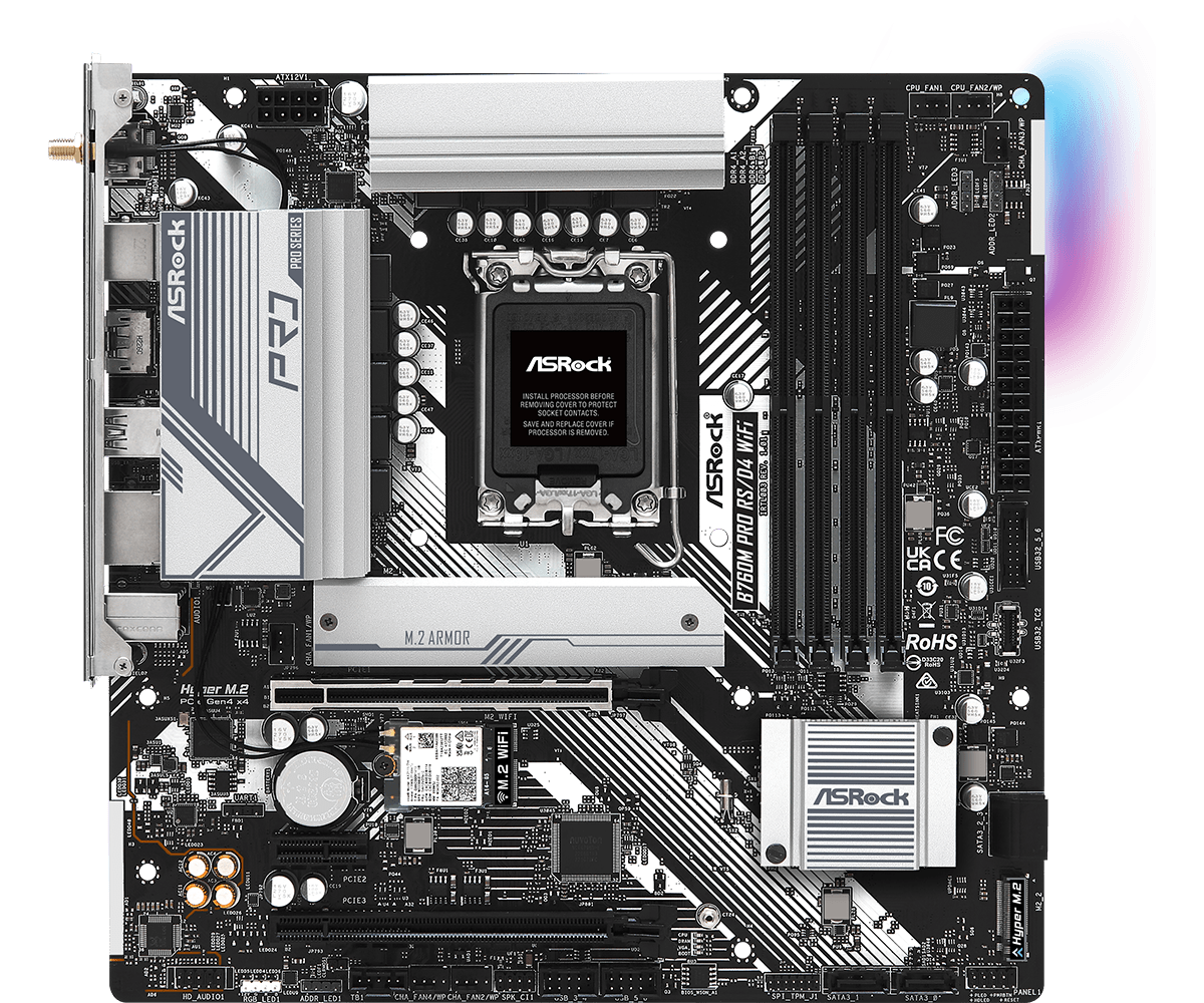 dospara_mae's tweet photo. 😎自作担当のオススメパーツ紹介😎
本日ご紹介するのは【ASRock B760M PRO RS/D4 WiFi】👀
「WiFi 6E対応」「一体型I/Oシールド」「VRMヒートシンク」「DDR4メモリ対応」など、きちんと押さえた仕様が嬉しいスグレモノ✨
白/黒構成どちらもイケるデザインも魅力😊
#ドスパラスタッフ #ASRock https://t.co/XBgs1vb7j7