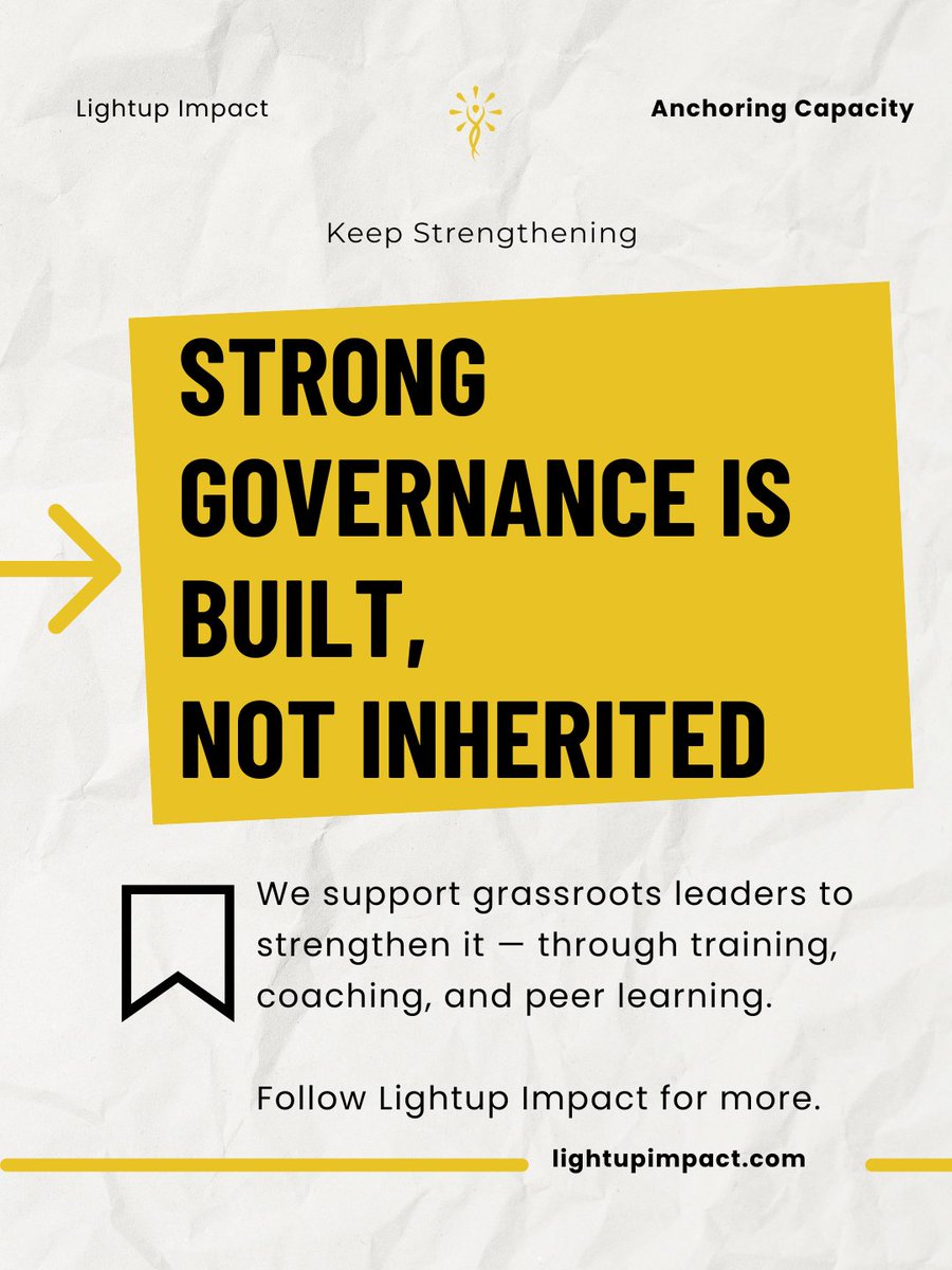LightupImpact's tweet photo. August is here. Let's keep anchoring what matters.

Governance and Leadership: What Every CSO needs to know

𝑆𝑡𝑟𝑜𝑛𝑔 𝑜𝑟𝑔𝑎𝑛𝑖𝑧𝑎𝑡𝑖𝑜𝑛𝑠 𝑎𝑟𝑒𝑛'𝑡 𝑗𝑢𝑠𝑡 𝑙𝑒𝑑 𝑤𝑒𝑙𝑙 — 𝑡ℎ𝑒𝑦'𝑟𝑒 𝑔𝑜𝑣𝑒𝑟𝑛𝑒𝑑 𝑤𝑒𝑙𝑙.

Swipe through 👉

Learn. Engage. Partner. https://t.co/sTFvPKUfix
