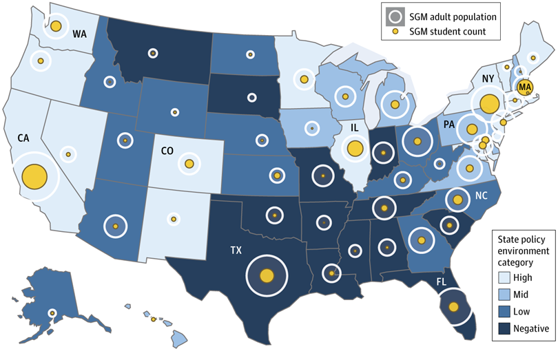 JAMANetworkOpen's tweet photo. Sexual and gender minority (#SGM) medical students strongly prefer to work in a state with higher SGM equality after their training, highlighting how policy environments may shape future physician workforce distribution. https://t.co/aHwp72fqLI https://t.co/3gdfTQD6B4