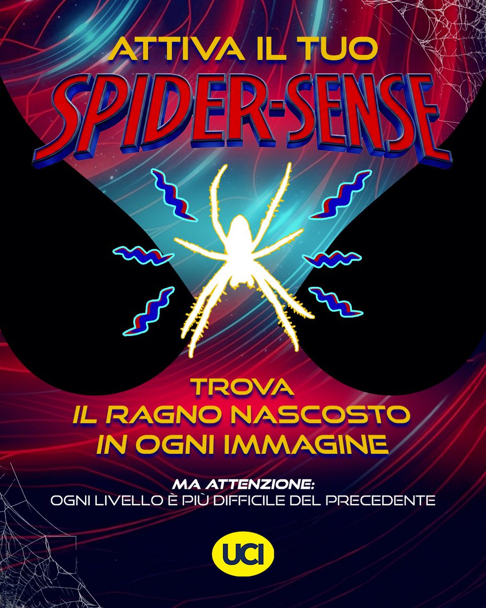 UCI_Cinemas's tweet photo. 🕷️⚡ Solo i veri fan riusciranno a trovare tutti i ragnetti nascosti nelle immagini di Spider-Man: Brand New Day. 👀🕸️
Quanti ragnetti sei riuscito a vedere? Scrivilo nei commenti e sfida i tuoi amici a fare meglio di te!
https://t.co/qDhYl4GRN3
#SpiderManBrandNewDay #UCICinemas https://t.co/CcibAeVvZL