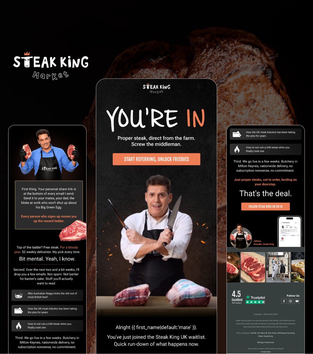 takshindesign's tweet photo. Another email design in the books 🥩 Kept it simple, engaging and focused on telling the brand's story 🚀

#emaildesign #emailmarketing #Klaviyo https://t.co/YRsuJXSNIc