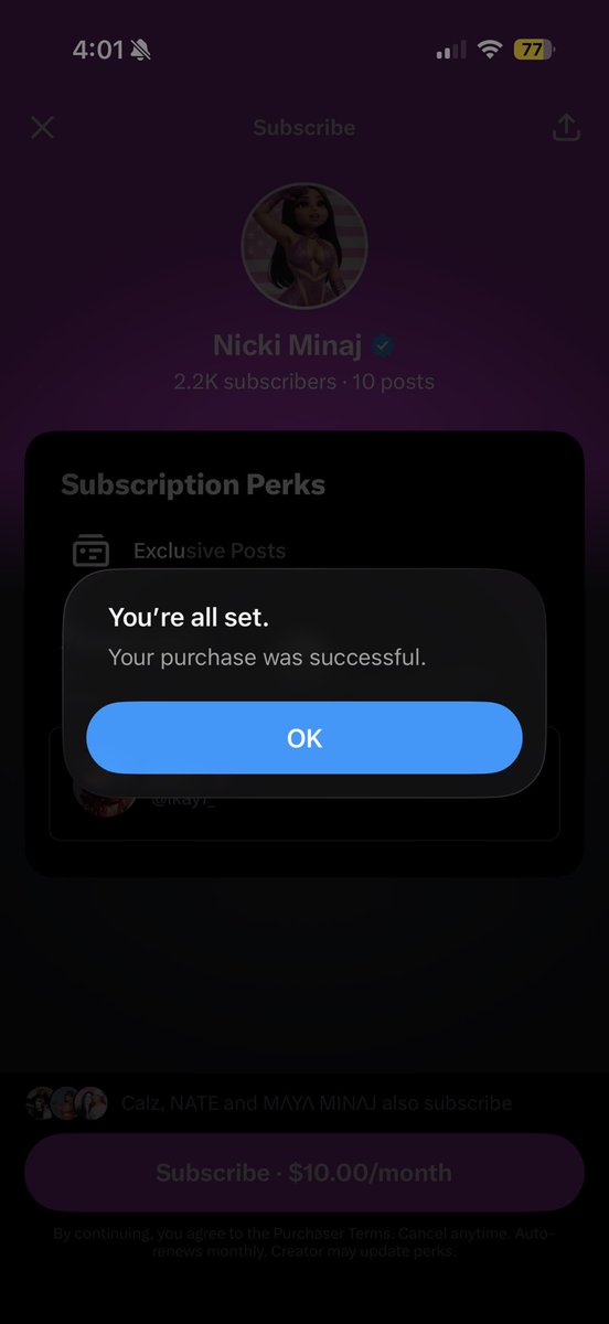 lkay7_'s tweet photo. @NICKIMINAJ subscribed. Love youuuu🎀🎀 https://t.co/i8lUV6L1lq