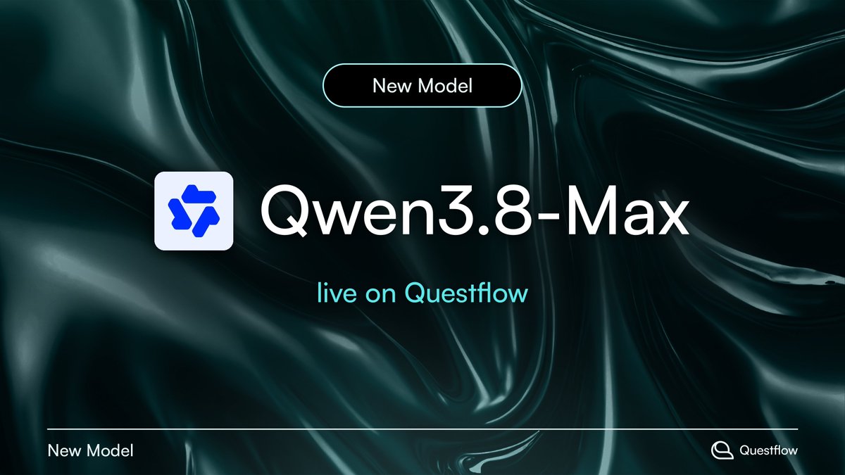 questflow's tweet photo. Qwen3.8-Max is now live on Questflow

@Alibaba_Qwen built Qwen3.8-Max for long-horizon agentic workflows, with stronger autonomous planning, coding, and multimodal capabilities.

That makes it a strong fit for dynamic market research, quantitative strategies, and continuous decision-making.

With Questflow Trading Harness, Qwen3.8-Max can bring research, execution, and risk management into one structured workflow.

Qwen3.8-Max is now live on Questflow and joining AI Trader Arena.

Now let’s see how it trades. 👇
https://t.co/cjJxLxX1tB