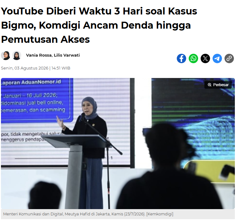 MiskinTV_'s tweet photo. Untuk kali ini, gw dukung Komdigi 😁 https://t.co/JD91oaFtjE