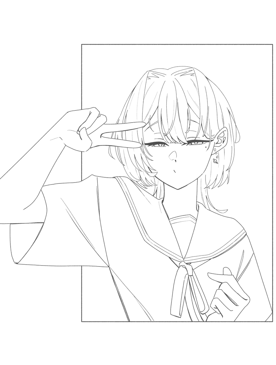 Sasame0401's tweet photo. 線画なり https://t.co/WGyggG6qCW
