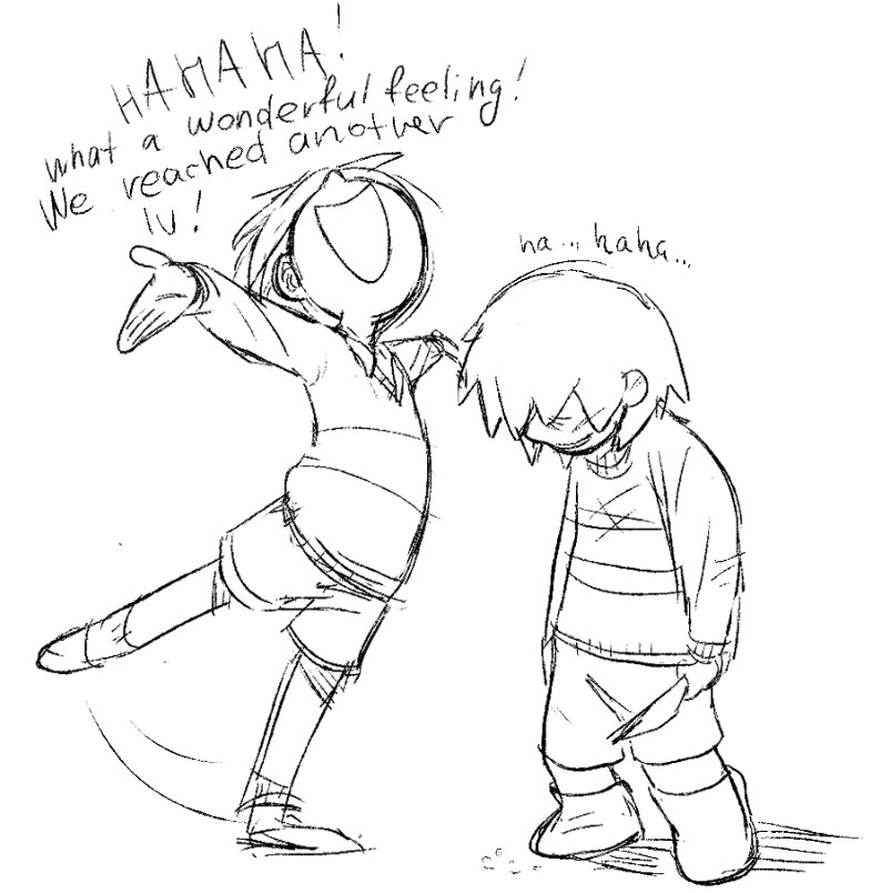 Dodya1223141's tweet photo. quick comic with genocide chara and frisk

(1/2)
 #undertale #chara https://t.co/djADTASFYX