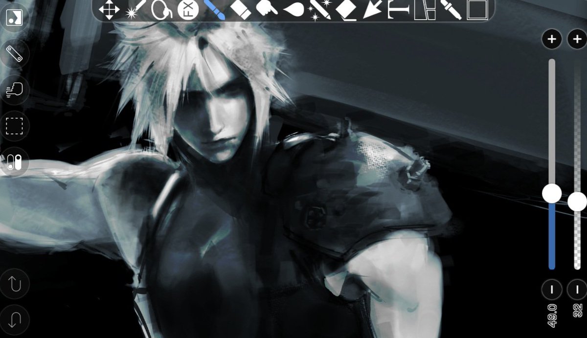 mikqzvn's tweet photo. A cold gaze from the shadows. Really enjoying the texture process in this drawing

#CloudStrife #FinalFantasy #ff7r https://t.co/VCwz7PYRTf